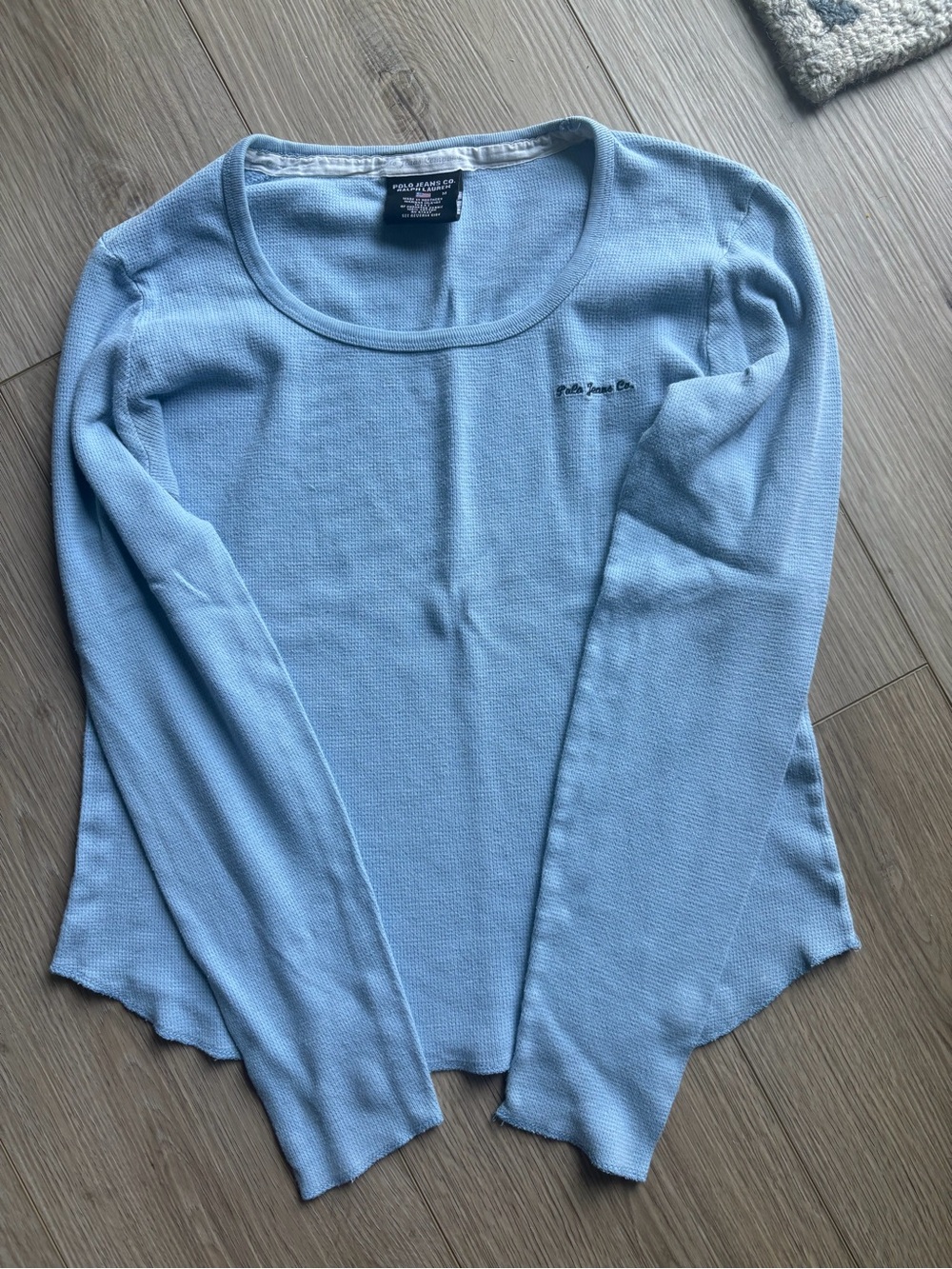 Ralph Lauren Light Blue Long-Sleeve Scoop Neck Top